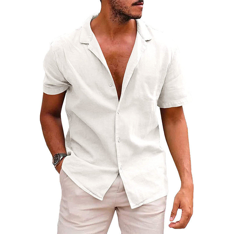 Men's Casual Button Down Shirt Short Sleeve Beach Shirt Summer