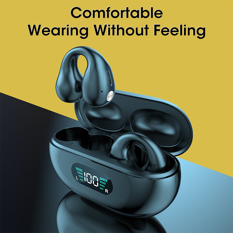 Bone Conduction TWS Earbuds – Bluetooth 5.3, HiFi Bass, Touch Control