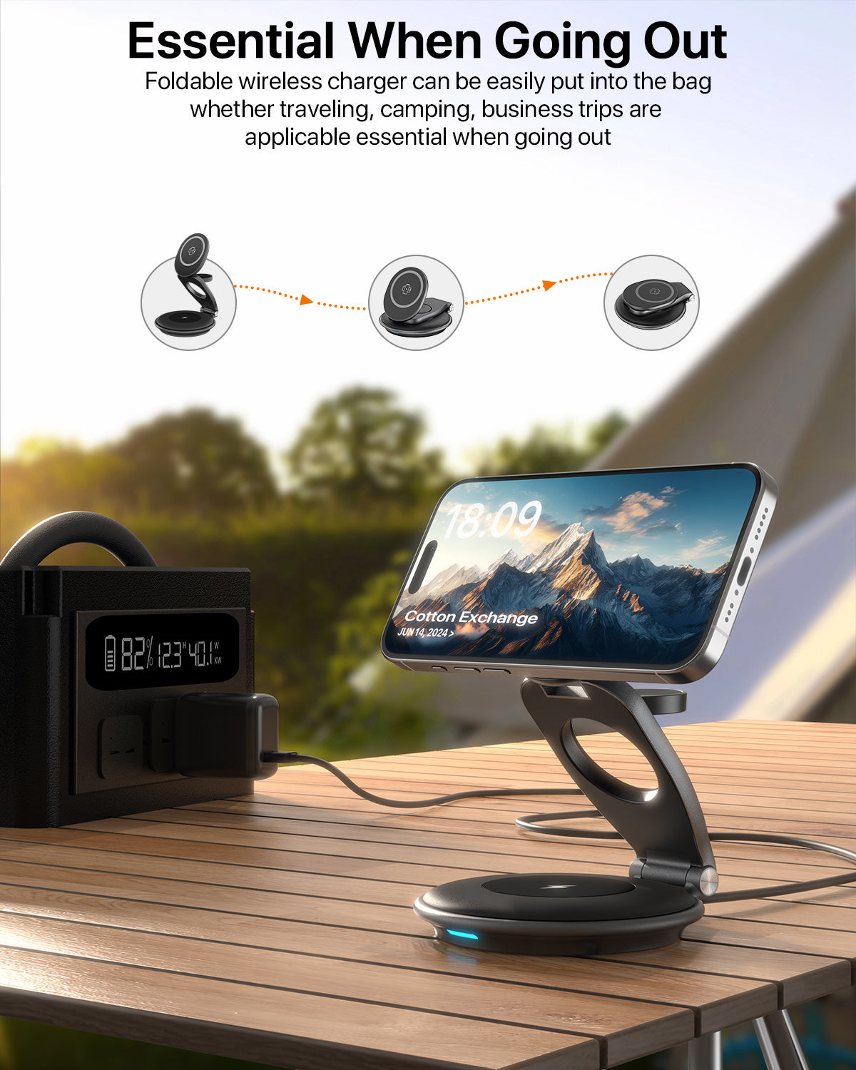 3-in-1 MagSafe Travel Charger – Foldable 30W Wireless Charging Station
