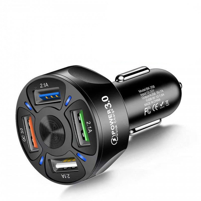 Fast Car Charger One For Four Mobile Car Charger