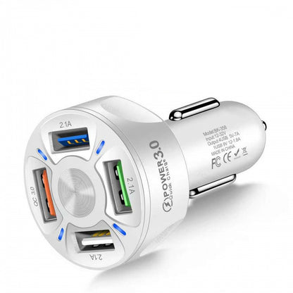 Fast Car Charger One For Four Mobile Car Charger