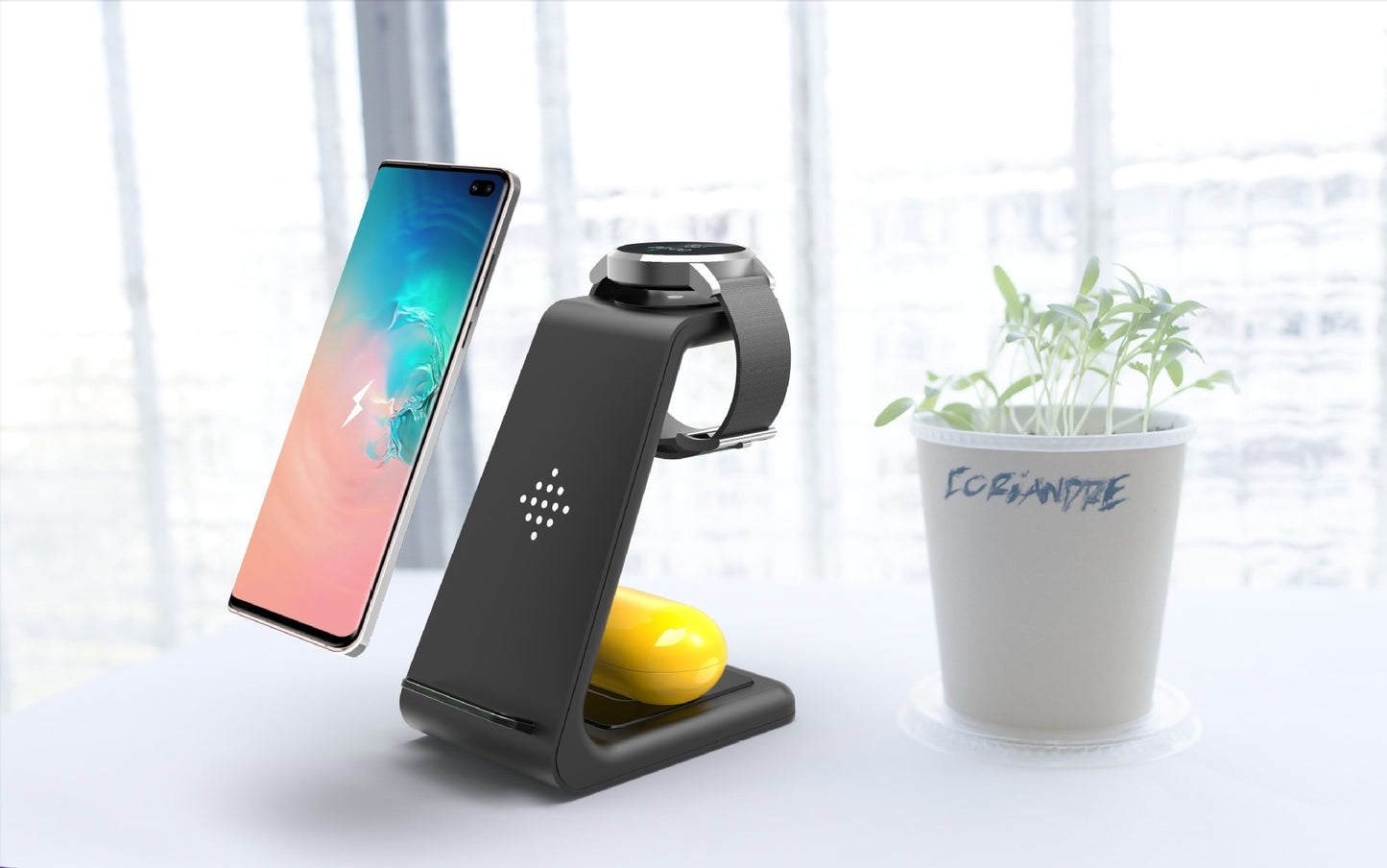 3-in-1 Wireless Charging Station – Fast Charger Dock & Phone Stand