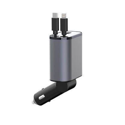 100W Metal Car Charger – USB & Type-C Fast Charging Adapter