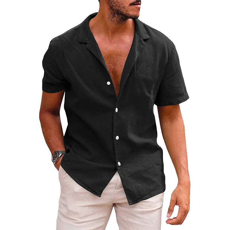 Men's Casual Button Down Shirt Short Sleeve Beach Shirt Summer