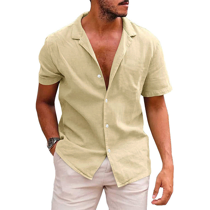 Men's Casual Button Down Shirt Short Sleeve Beach Shirt Summer