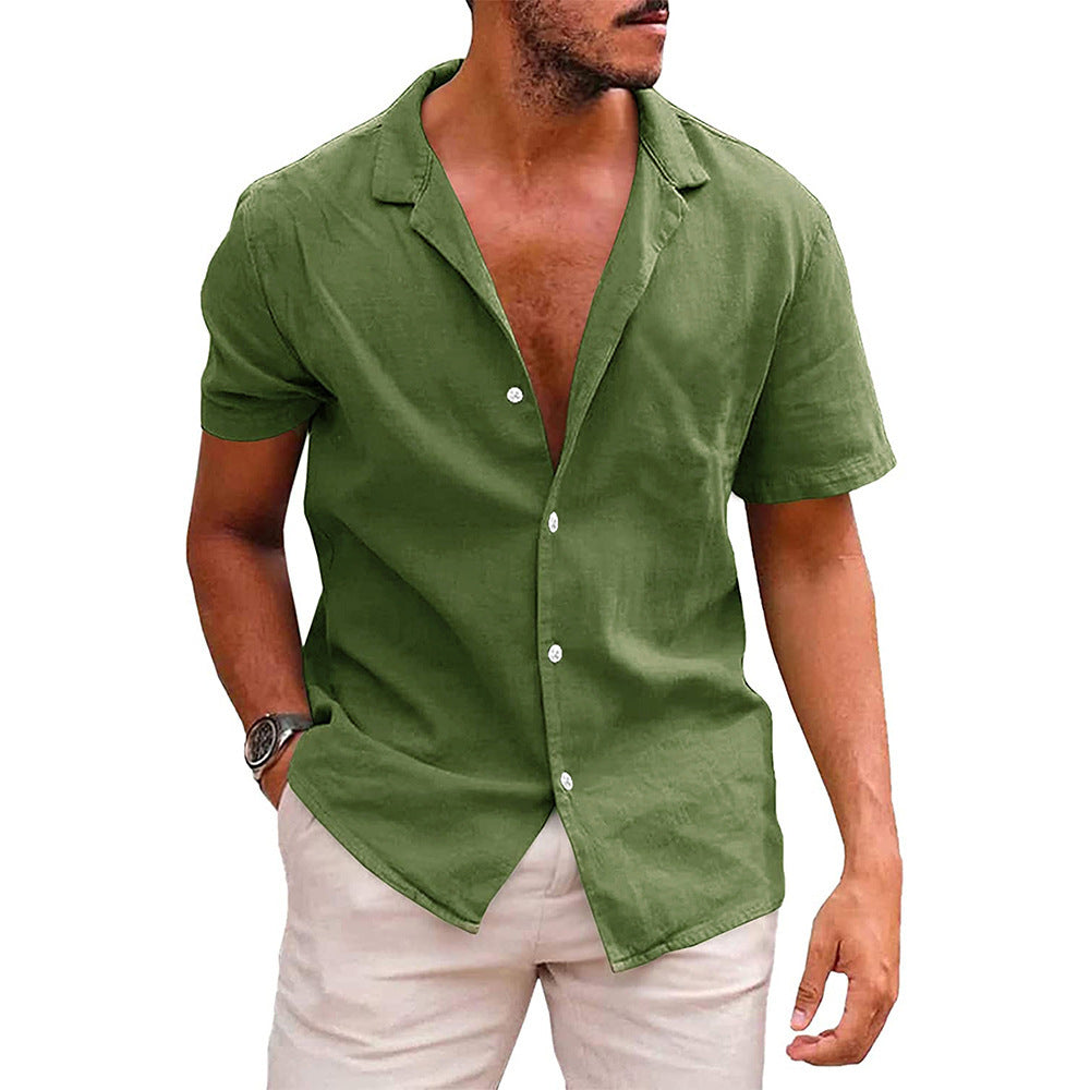 Men's Casual Button Down Shirt Short Sleeve Beach Shirt Summer