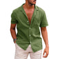 Men's Casual Button Down Shirt Short Sleeve Beach Shirt Summer