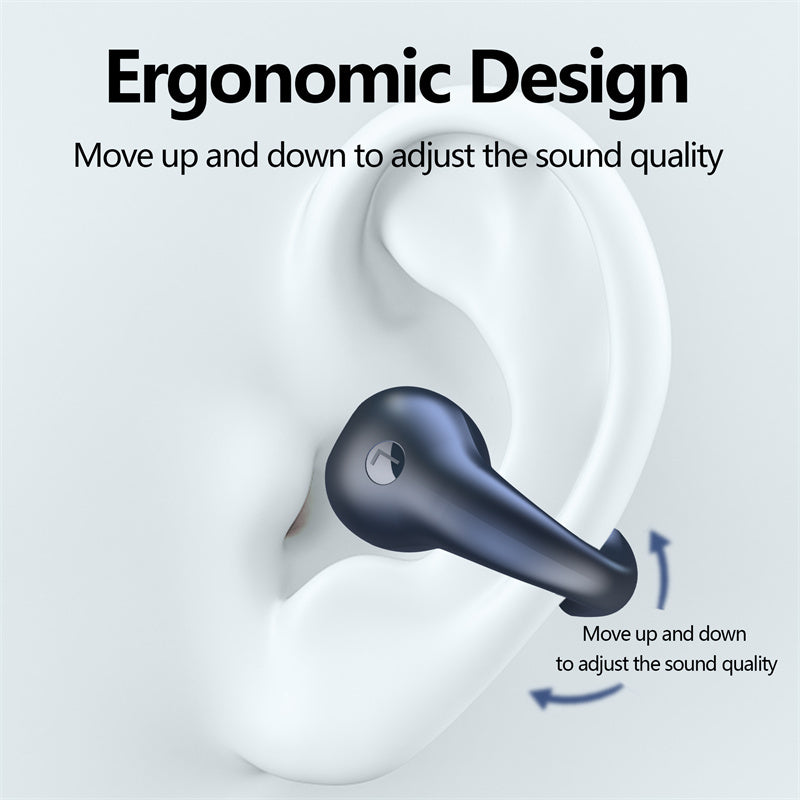 Bone Conduction TWS Earbuds – Bluetooth 5.3, HiFi Bass, Touch Control