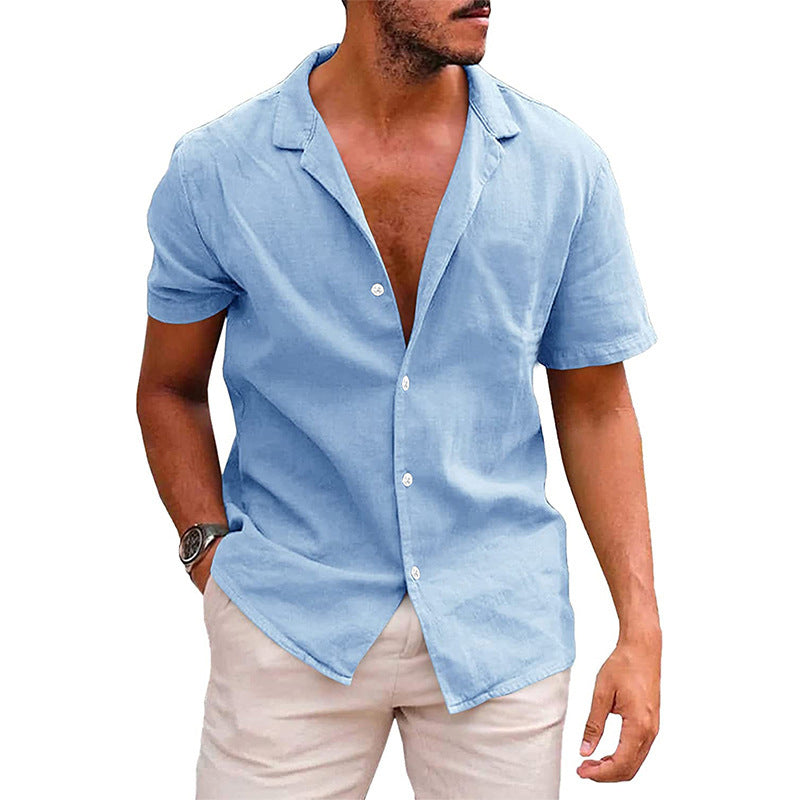 Men's Casual Button Down Shirt Short Sleeve Beach Shirt Summer