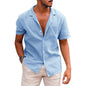 Men's Casual Button Down Shirt Short Sleeve Beach Shirt Summer