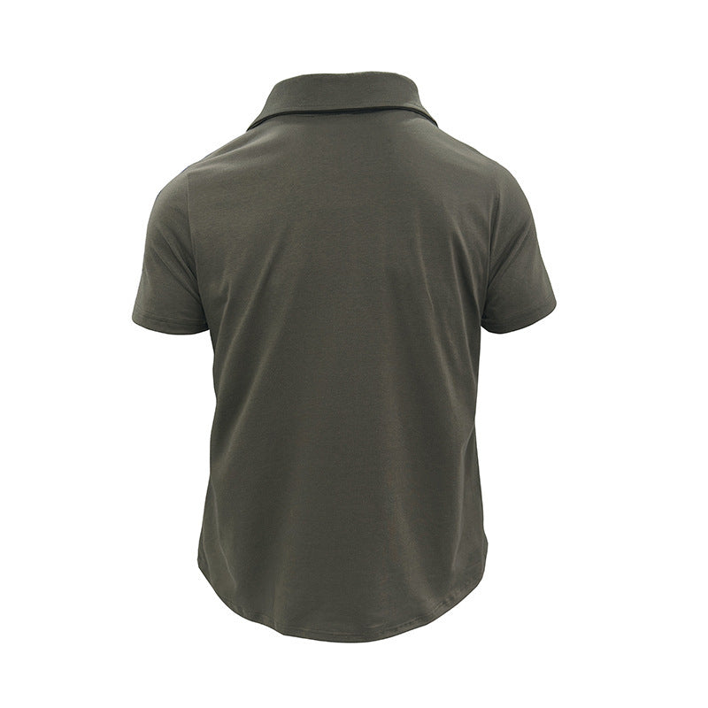 Men's Summer Polo Shirt with Pockets – Casual Short Sleeve Top