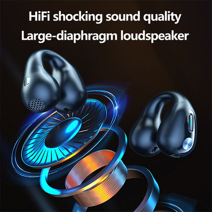 Bone Conduction TWS Earbuds – Bluetooth 5.3, HiFi Bass, Touch Control