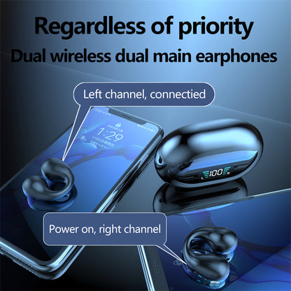 Bone Conduction TWS Earbuds – Bluetooth 5.3, HiFi Bass, Touch Control