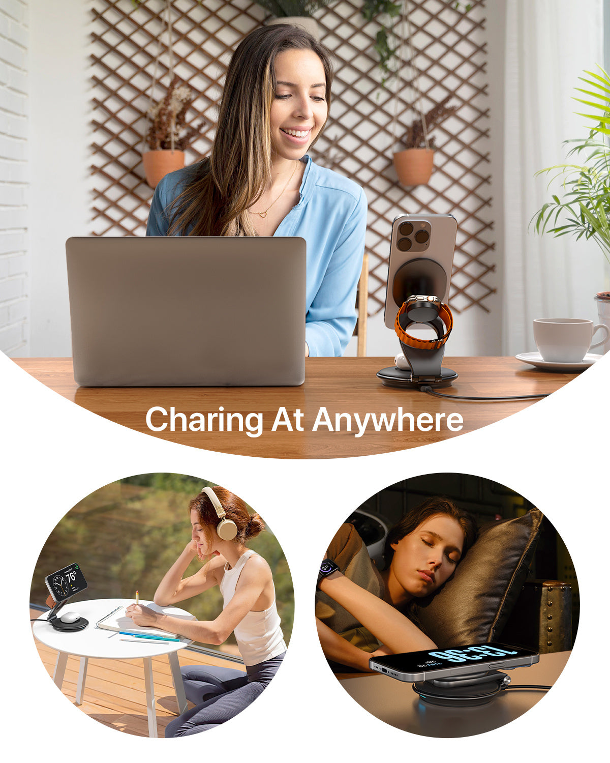 3-in-1 MagSafe Travel Charger – Foldable 30W Wireless Charging Station
