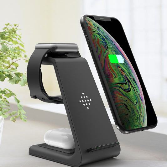 3-in-1 Wireless Charging Station – Fast Charger Dock & Phone Stand