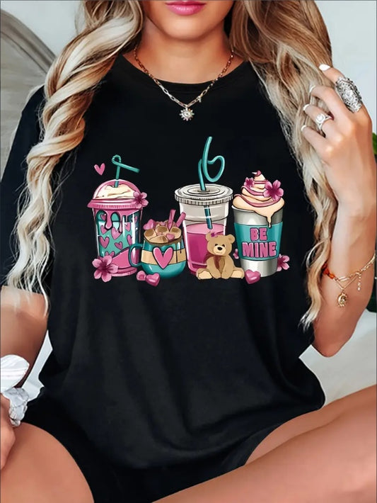 Women's Bubble Tea T-Shirt – Comfy Round Neck Activewear