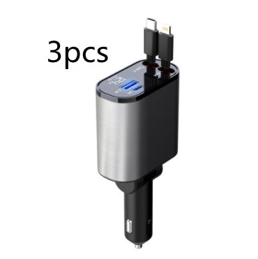 100W Metal Car Charger – USB & Type-C Fast Charging Adapter