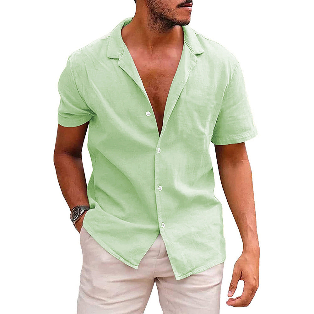 Men's Casual Button Down Shirt Short Sleeve Beach Shirt Summer