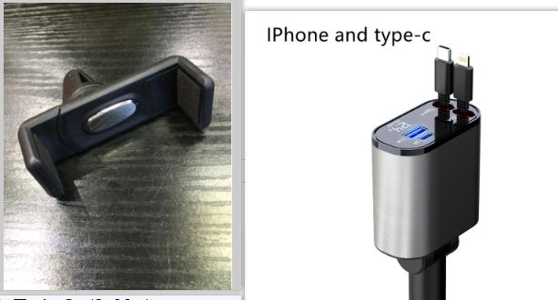 100W Metal Car Charger – USB & Type-C Fast Charging Adapter