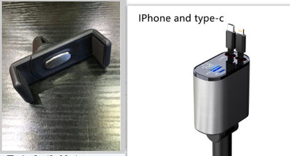 100W Metal Car Charger – USB & Type-C Fast Charging Adapter