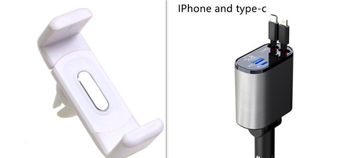 100W Metal Car Charger – USB & Type-C Fast Charging Adapter