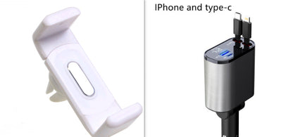 100W Metal Car Charger – USB & Type-C Fast Charging Adapter