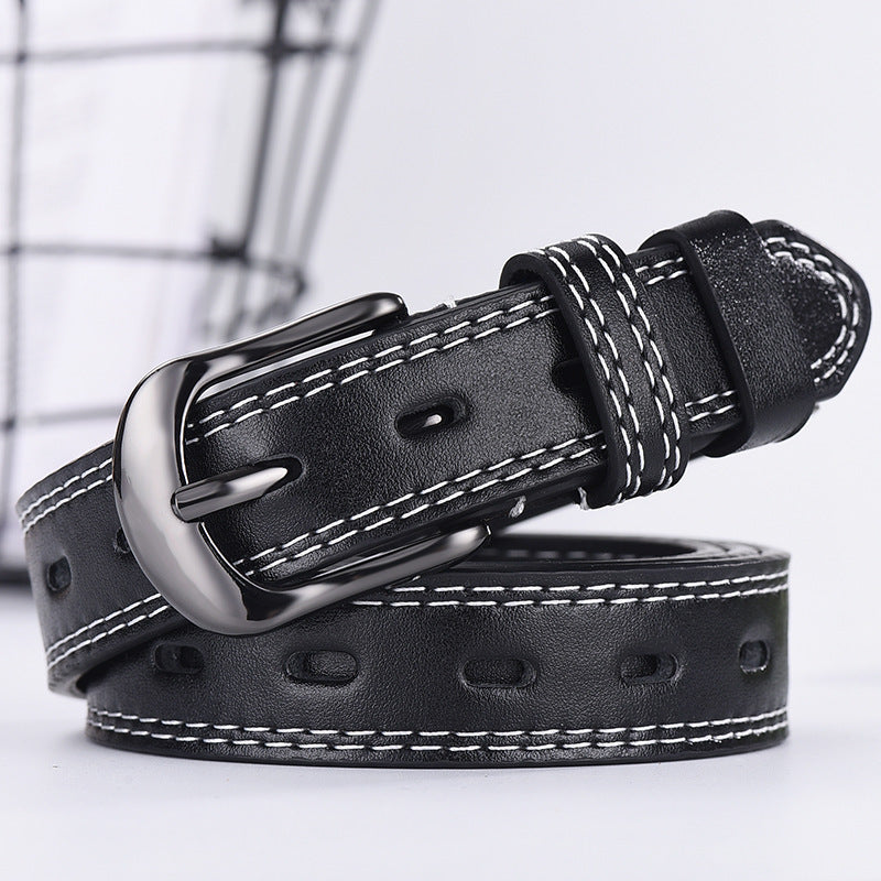 Men's And Women's Belts Hollow Out All-match Korean Denim Dress Belts