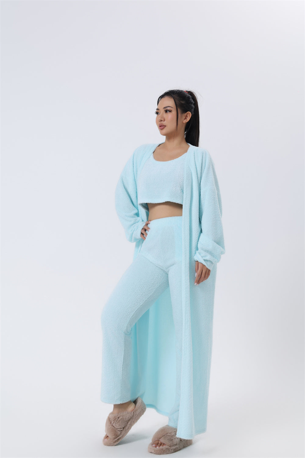 Women's 3-Piece Cozy Pajama Set – Warm Winter Loungewear