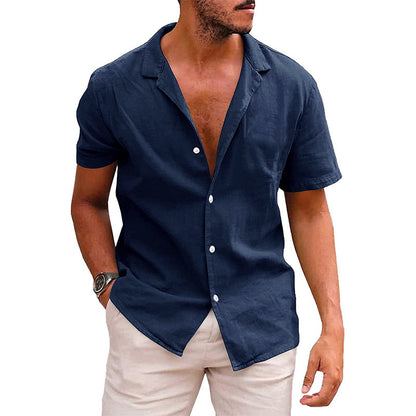 Men's Casual Button Down Shirt Short Sleeve Beach Shirt Summer
