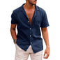 Men's Casual Button Down Shirt Short Sleeve Beach Shirt Summer