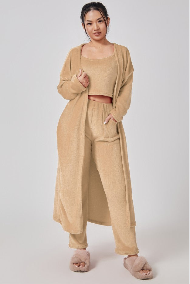 Women's 3-Piece Cozy Pajama Set – Warm Winter Loungewear