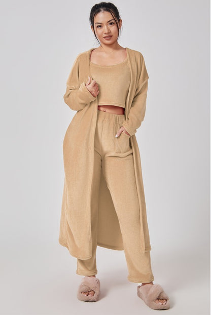 Women's 3-Piece Cozy Pajama Set – Warm Winter Loungewear