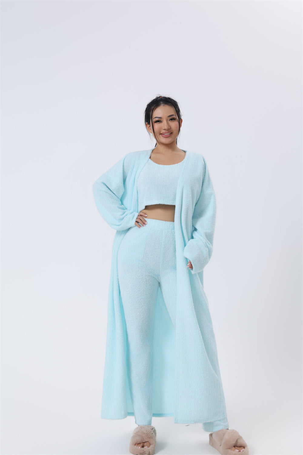 Women's 3-Piece Cozy Pajama Set – Warm Winter Loungewear
