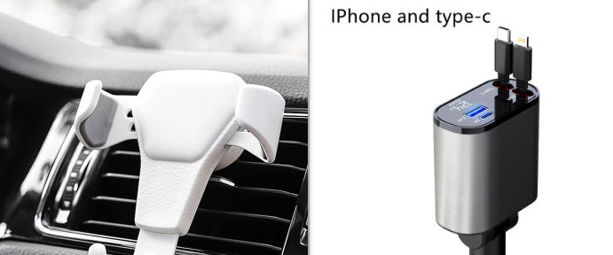 100W Metal Car Charger – USB & Type-C Fast Charging Adapter