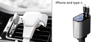 100W Metal Car Charger – USB & Type-C Fast Charging Adapter