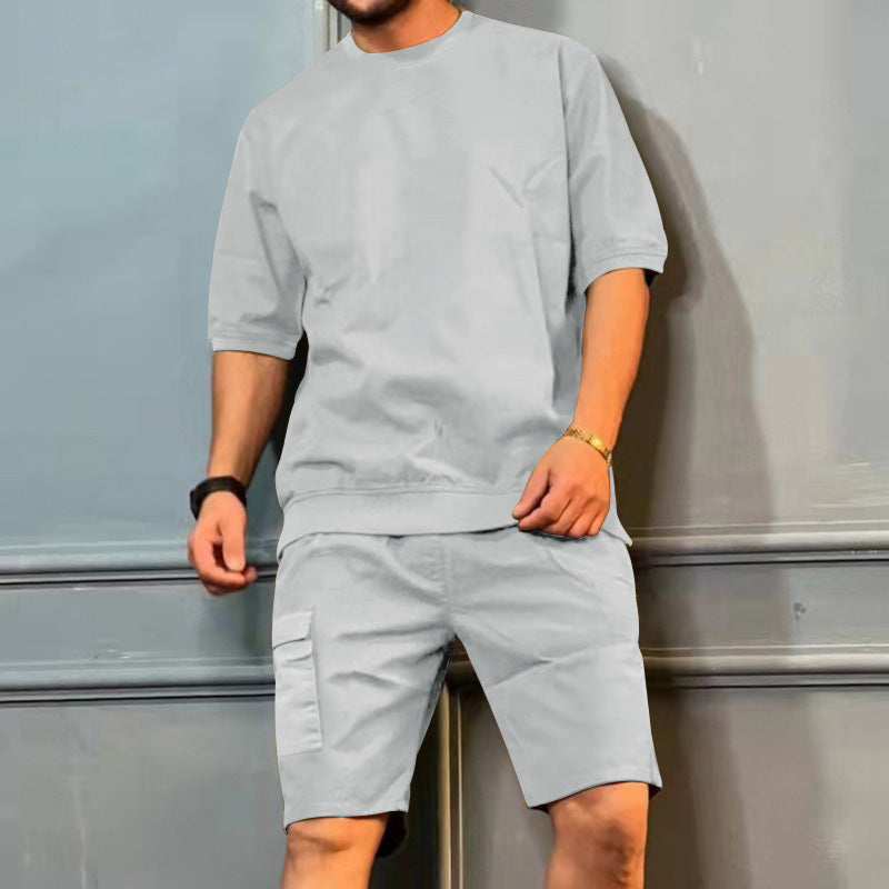 Men's Workwear Multi-pocket Shorts Tracksuit
