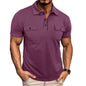 Men's Summer Polo Shirt with Pockets – Casual Short Sleeve Top