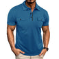 Men's Summer Polo Shirt with Pockets – Casual Short Sleeve Top