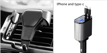 100W Metal Car Charger – USB & Type-C Fast Charging Adapter