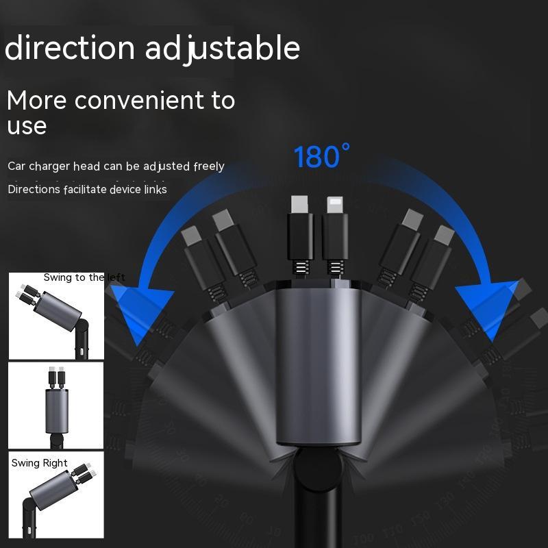 100W Metal Car Charger – USB & Type-C Fast Charging Adapter