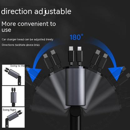 100W Metal Car Charger – USB & Type-C Fast Charging Adapter