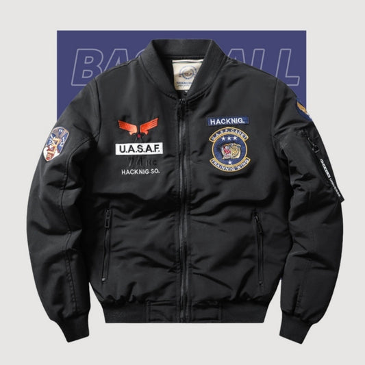 Men's Slim-Fit Retro Harley Embroidered Cotton Jacket