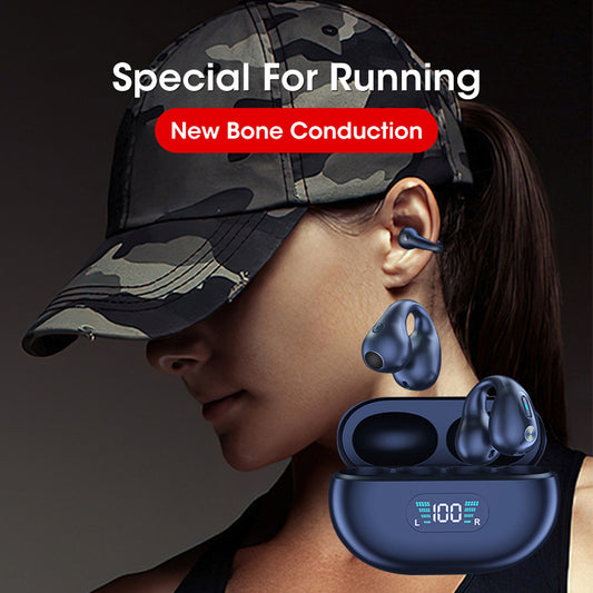 Bone Conduction TWS Earbuds – Bluetooth 5.3, HiFi Bass, Touch Control